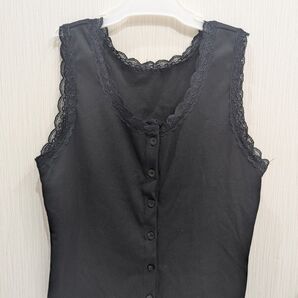 レディース ノースリーブトップス 黒 レース