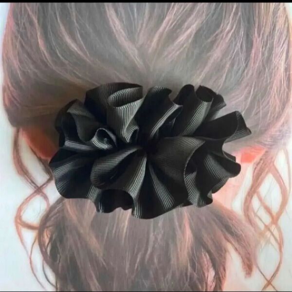 【ハンドメイド】フリルリボンバレッタ☆ヘアアクセサリー202