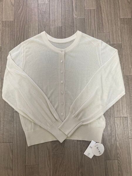 ☆新品☆アースミュージックアンドエコロジー シアーカーディガン アイボリー サイズ フリー