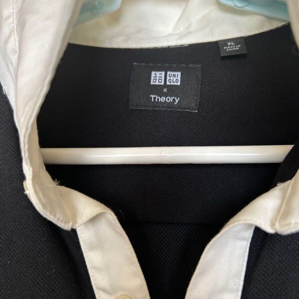 ユニクロ×Theory ポロシャツ XL ブラック×ホワイト メンズ