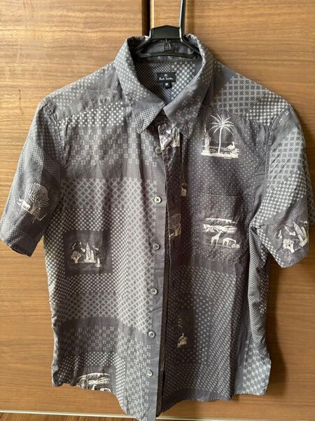 Paul Smith ポールスミス 半袖シャツ メンズ M グレー 柄シャツ 値引き可能です