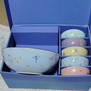 【レトロ食器】☆カラフルな花柄でおしゃれです☆食器 6点セット 花柄 カラフル 器