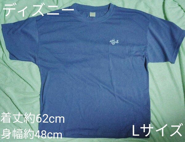 【新品未使用】☆ディズニー☆ドナルドダック ワンポイント 半袖シャツ Lサイズ Tシャツ トップス レディース ブルーパープル系