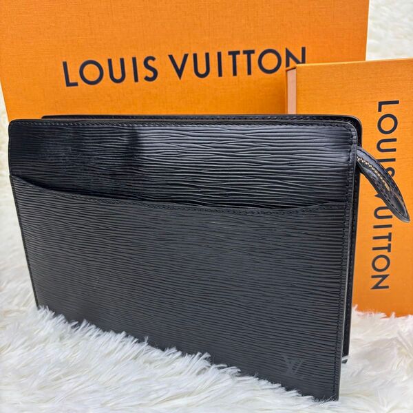 美品!LOUIS VUITTON ルイヴィトン エピ ポシェットオム クラッチバッグ セカンドバッグ M52522 黒 ノワール