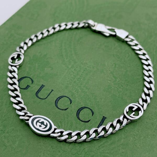 GUCCI インターロッキング 喜平 チェーン G ブレスレット 18号 ☆Yahoo!フリマ出品☆
