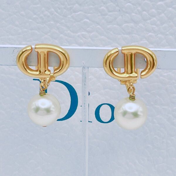 Christian Dior イヤリング パール ネイビー Navy CD ☆Yahoo!フリマ出品☆