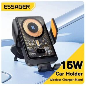 電動開閉ワイヤレス充電器 QI カーチャージャー 車載スマホホルダー