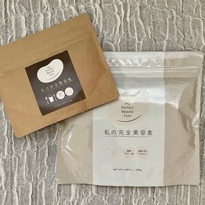 私の完全美容食 黒糖プレーン味 280g 深煎り黒豆フレーバー 2点セット