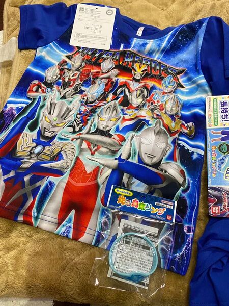 ウルトラヒーローズ ウルトラマン 光る 半袖パジャマ 勇気リングセット 120cm 今期物