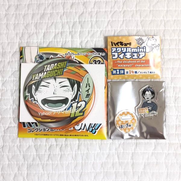 ハイキュー ファンパーク 缶バッジ アクリルminiフィギュア 山口忠