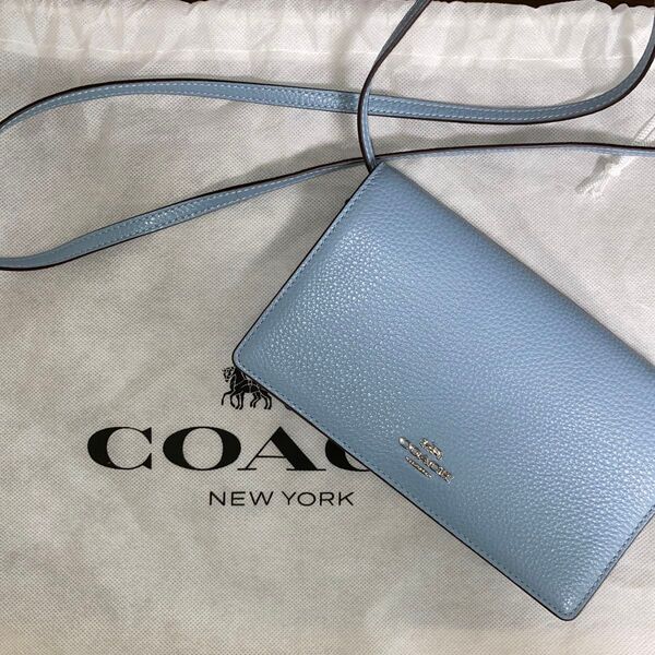 美品!COACH コーチ ショルダーウォレット スマホショルダー ミニバッグ ウォレット 長財布 クラッチバッグ