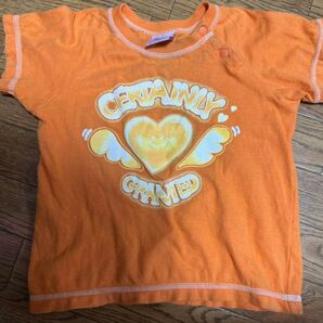 オレンジ Tシャツ キッズ 90