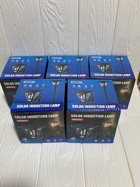 未使用 ソーラーライト ガーデンライト 埋め込み 壁掛け 人感 HG901 防犯 5個セット まとめ売り