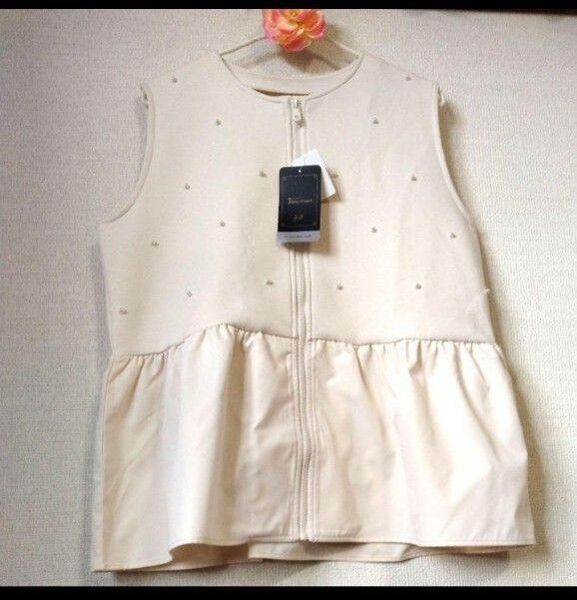ベスト パール フリル ペプラム