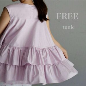 夏 ピンクノースリーブ ペプラムブラウス チュニック 体型カバー フリル