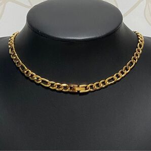 新品 フィガロチェーン ステンレス ネックレス ゴールド #2