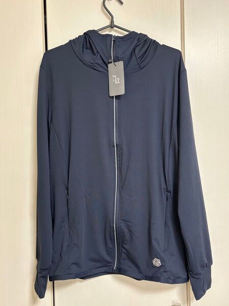 サンバイザー付き UVカットパーカー ラッシュガード 冷感 接触冷感 新品未使用 ネイビー メンズ M レディースにも