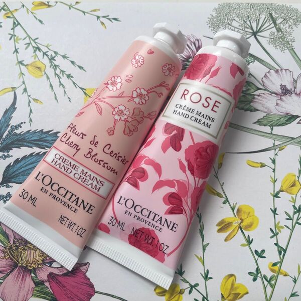 【新品】ロクシタンハンドクリーム30ml チェリーブロッサムとローズ リニューアルパッケージ
