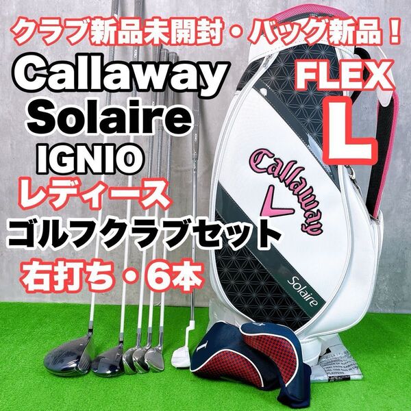 新品未使用品! レディース初心者用 キャロウェイソレイル イグニオ ゴルフクラブセット 右打ち 6本 S25062803