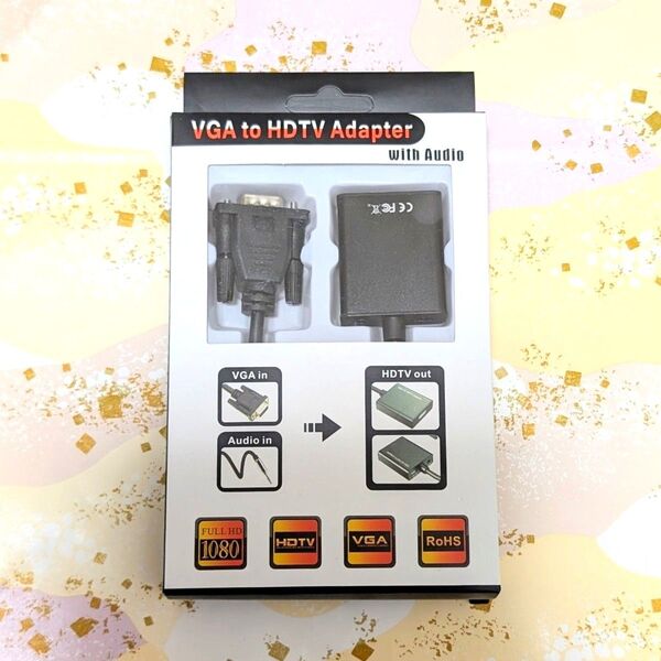 VGA to HDMI 変換 ケーブル パソコン PC ディスプレイ モニター TV