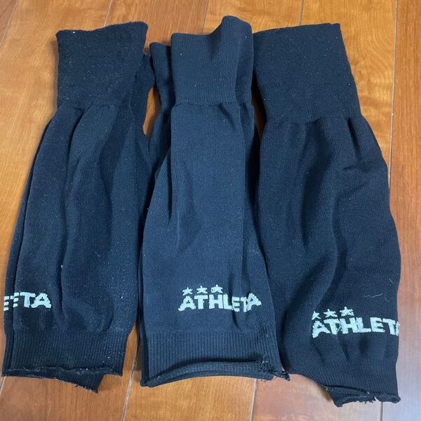 大人用 サッカーソックス アスレタ 黒 ブラック 靴下 NIKE ミズノ ストッキング ATHLETA