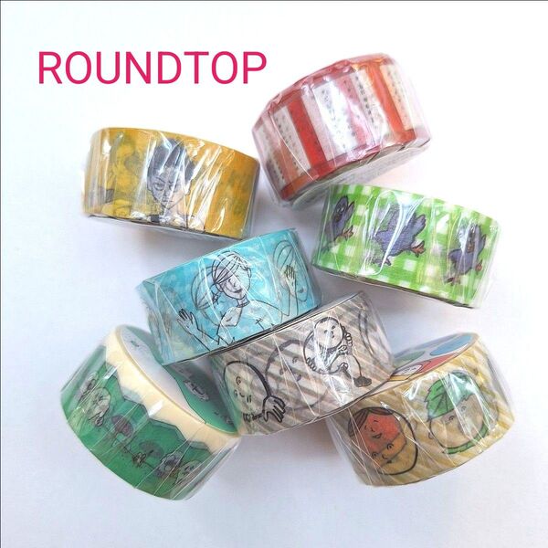【ROUNDTOP マスキングテープ 7本セット】新品 未開封 ラウンドトップ 缶バッジマステ 定価3146円 お買い得 半額以下