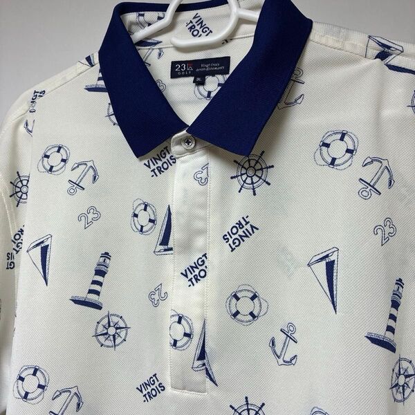 23区GOLF メンズゴルフウェア 半袖ポロシャツ size3L 春夏用