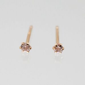 数量限定・新品K18PG 天然ピンクダイヤモンド 計0.04ct ピアス