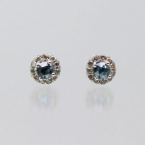 数量限定!新品!Pt950 ロイヤルブルーダイヤモンド0.10ct メレダイヤ0.06ct ピアス