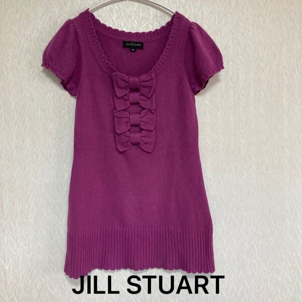 JILLSTUART ジルスチュアート レディース 紫 半袖 ロング ニット Mサイズ