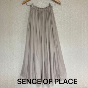 SENCE OF PLACE センスオブプレイス レディース ベージュ ロング フレアー スカートフリーサイズ