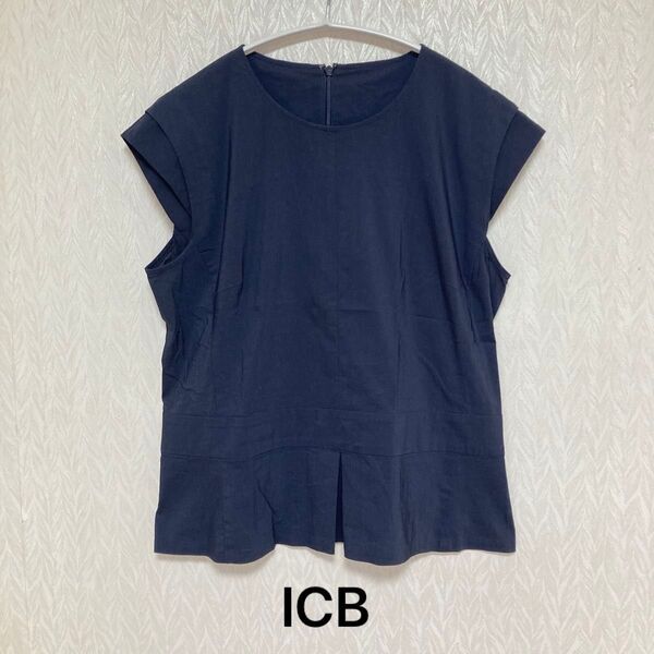 icbアイシービー レディース ネイビー チュニック ブラウス コットン 11号