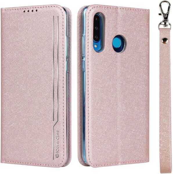 HUAWEI P30 lite ケース 手帳型 スマホケース スタンド機能 ピンク