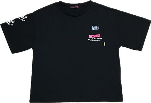 Lovetoxic ラブトキシック ANGEL BLUE エンジェルブルー ナカムラくん Tシャツ 半袖 ブラック 黒 L 160