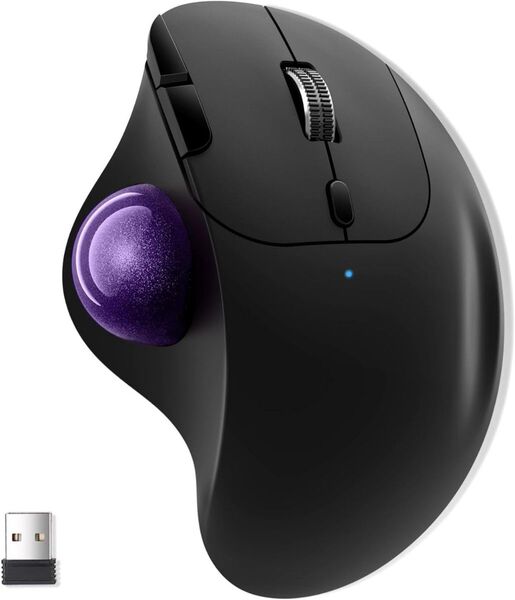 AP248 Ewin トラックボールマウス Bluetooth&2.4GHz両対応 3台同時接続 パープル