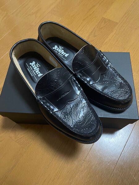 Kenford FINE SHOESブラック ローファー ペイズリー25cm ローファー