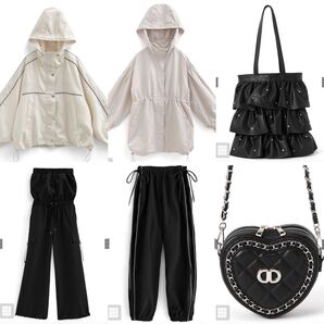 GRL グレイル 6点セット サロペット マウンテンパーカー ショルダーバッグ トートバッグ ブルゾン カーゴパンツ