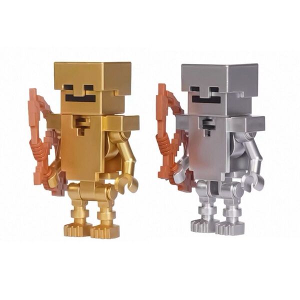 マイクラ ミニフィグ 金銀スケルトン レゴ互換 レゴ LEGO フィギュア