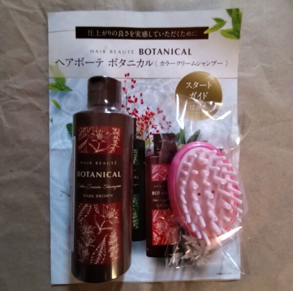 ヘアボーテ ボタニカル カラークリームシャンプー ヘッドスパシャンプーブラシ