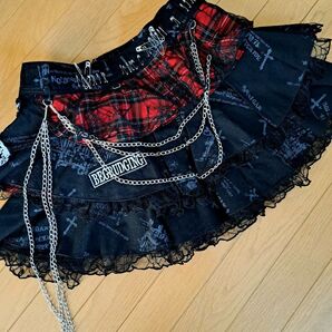 MAD PANKS ゴスロリ ROCK 黒 赤 チェーン付き ミニスカート