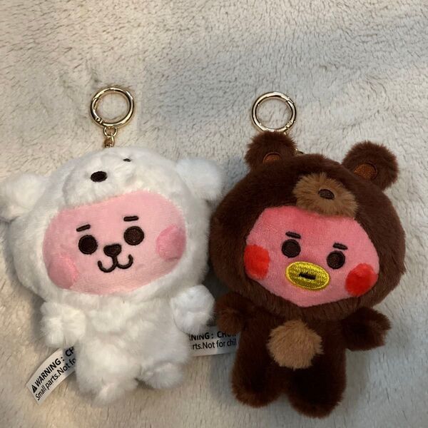 BT21 fluffy ぬいぐるみ キーホルダー cooky tata クッキー タタ マスコット