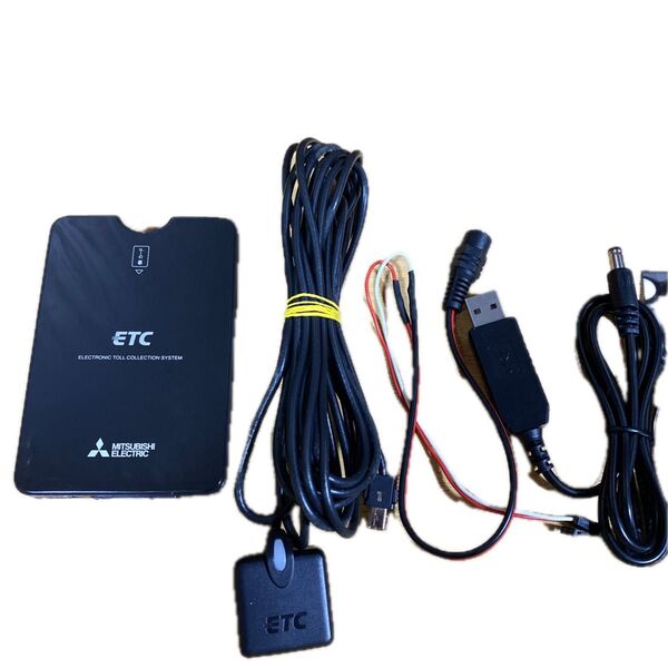三菱電機 ETC車載器 アンテナ分離型 EP-9U716VBU 軽自動車登録 USB電源+シガー電源加工