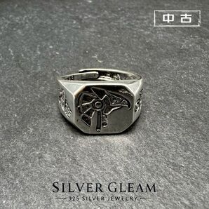 925 シルバー メンズ レディース ヴィンテージ ホルスの目 オープンリング