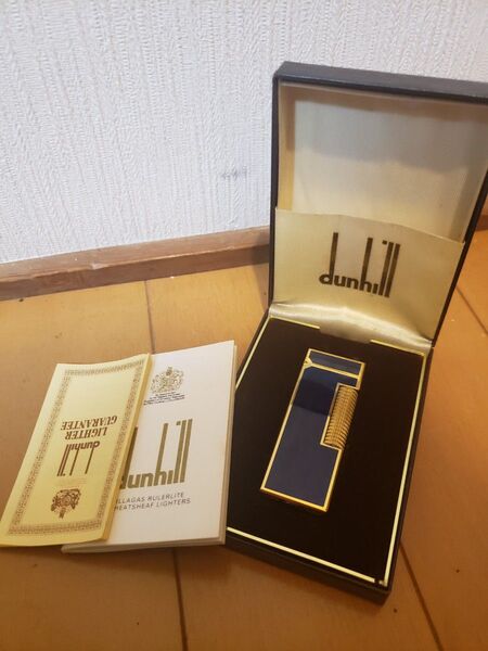 ダンヒル ガスライター dunhill ゴールド 喫煙具 ライター ブルー ゴールド ローラー式