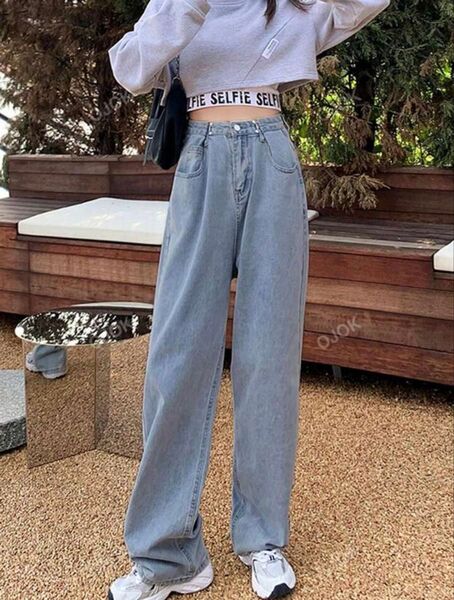 SHEIN デニム ストレート ジーンズ デニムパンツ シーイン