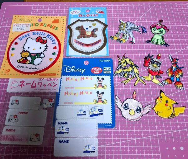 ハローキティ、ディズニー、デジモン、ポケモン ワッペン等まとめ売り