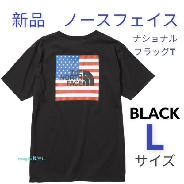 THE NORTH FACE 新品タグ付 ノースフェイス ナショナルフラッグ 半袖Tシャツ【メンズ Lサイズ 黒】