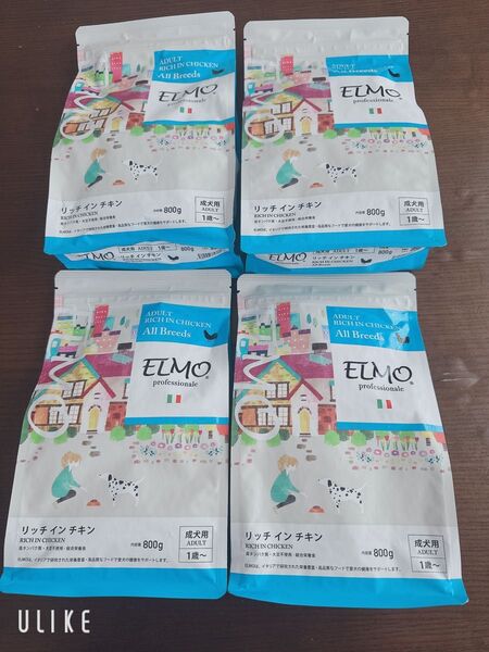 ELMO エルモ ドッグフード リッチインチキン 成犬用 800g 4袋