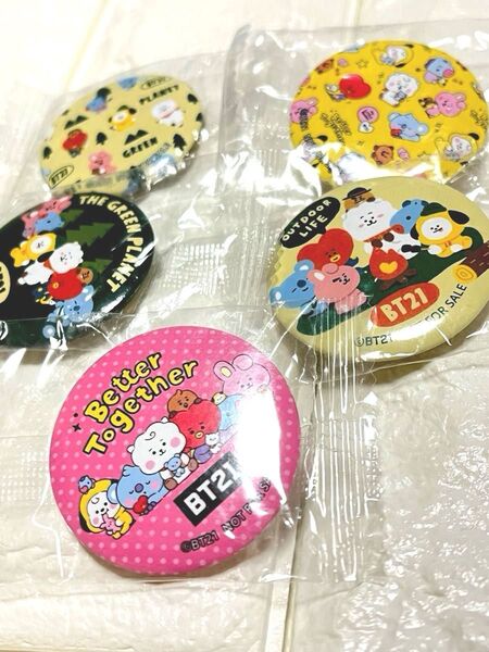 【非売品】BT21 オリジナル缶バッジ(くら寿司) 5個セット 未使用