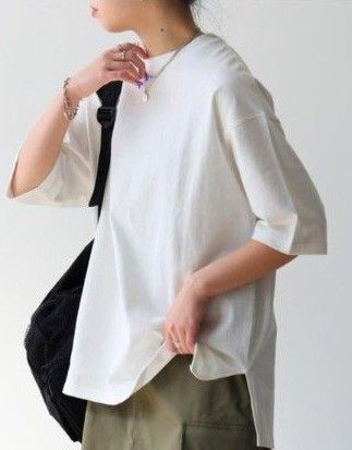 antique ビッグシルエットTシャツ オフホワイト M